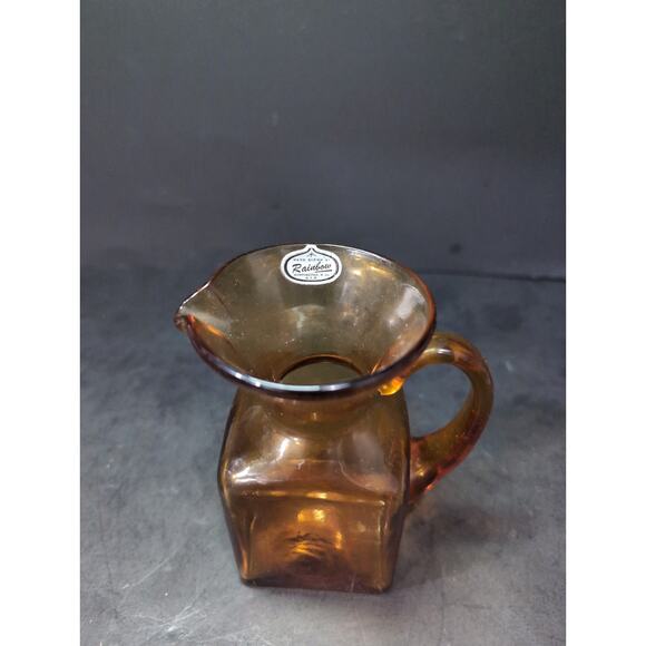 Pilgrim Handblown Glass Pitcher Amber, Vintage Amber‎ Glassware, Table Decor - Picture 5 of 9